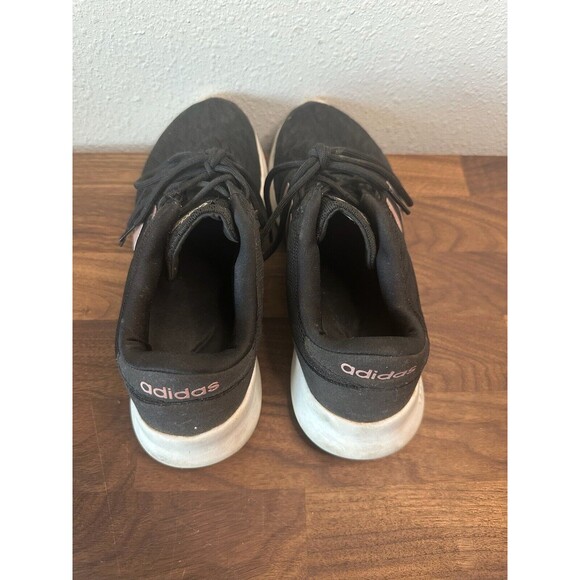 Adidas Shoes Womens 8 Cloudfoam Walking Sneakers Lace Up AC8247 Black Fabric - Picture 6 of 10